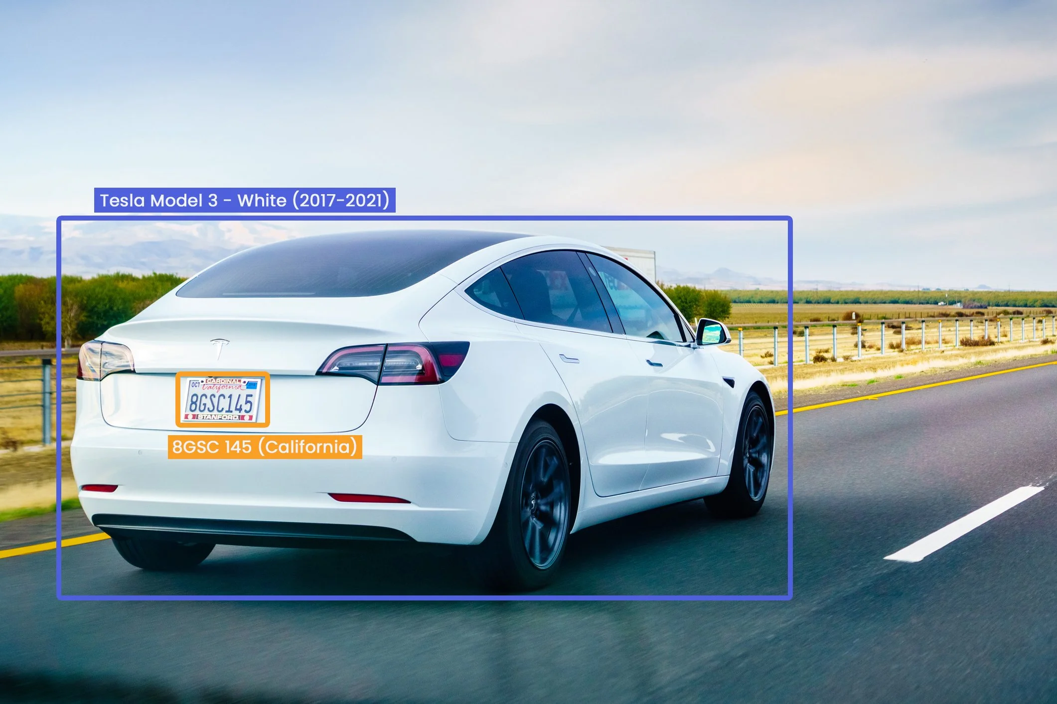 White vehicle used in Sighthound ALPR+ design-system imagery